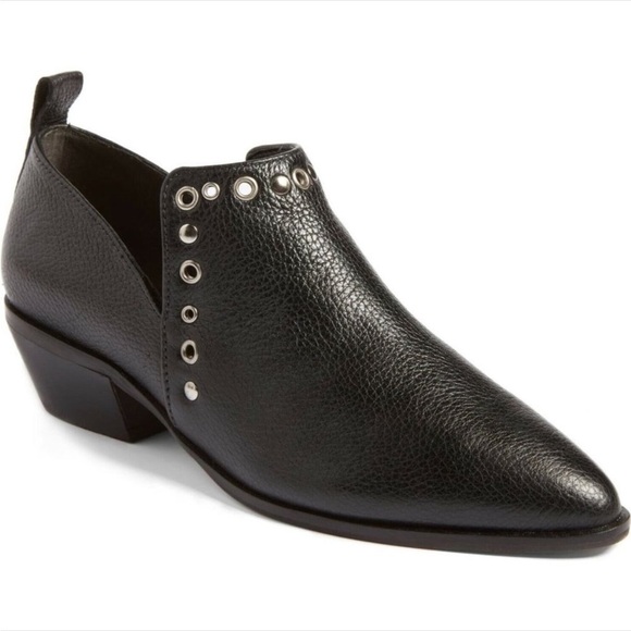 REBECCA MINKOFF Black Leather Shoe Boot Bootie Western Goth Grunge Streetwear 9M - Picture 1 of 16